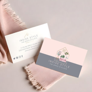 Möbel Dekor Stilsäker Heminredning Rosa & Grå Visitkort