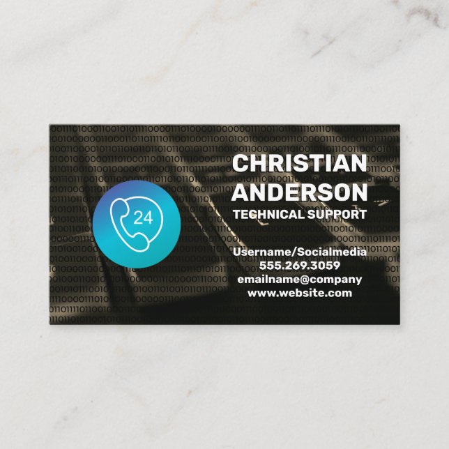 Mobil 24-ikon | Teknisk tjänst Visitkort (Framsida)