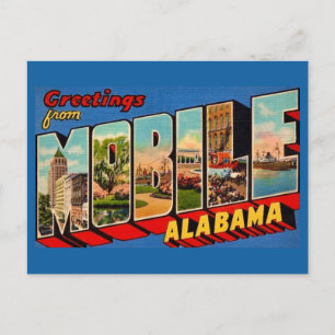 Mobil Alabama Retro Välkomst vykort