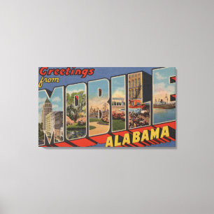 Mobil, Alabama - stora scener i Brev Canvastryck
