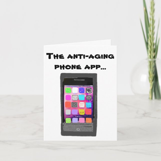 Mobil app för Grattis på födelsedagen antiåldrande Kort (Framsida)