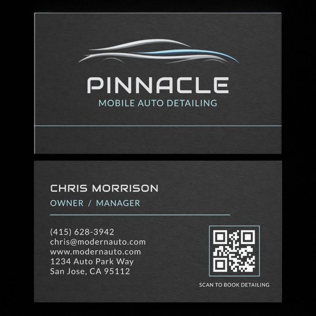 Mobil Auto Detailing QR-kod Professionell Visitkort (Skapare uppladdad)