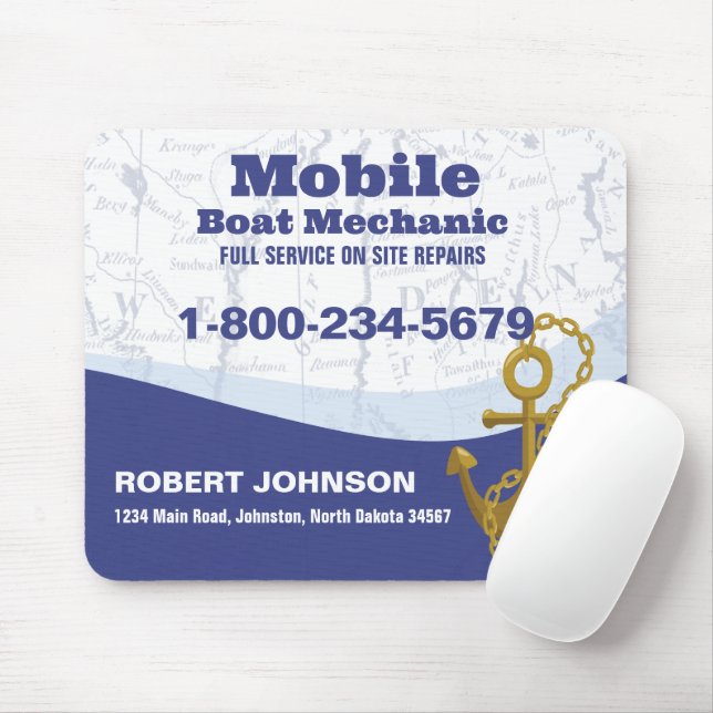 Mobil båtmekaniker musmatta (Med mus)