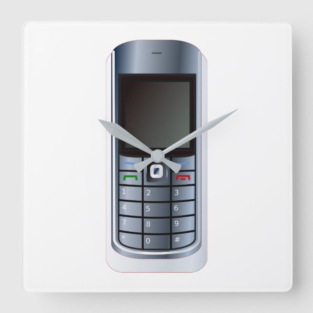 Mobil cell fyrkantig klocka (Framsida)