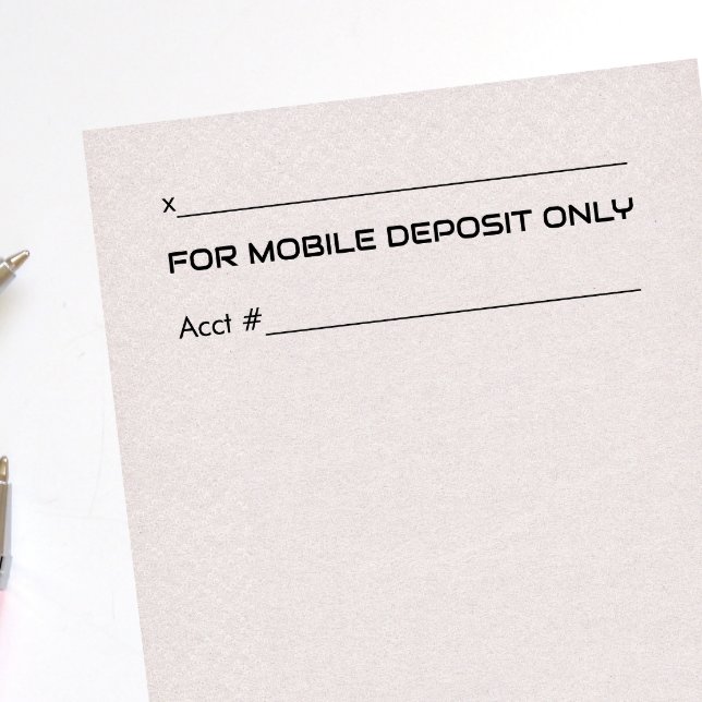 MOBIL DEPOSITION PERSONLIG BANK ENDOSSERING SJÄLVFÄRGANDE STÄMPEL (Skapare uppladdad)