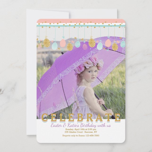 Mobil fotoinbjudan för påsk inbjudningar (Framsida)