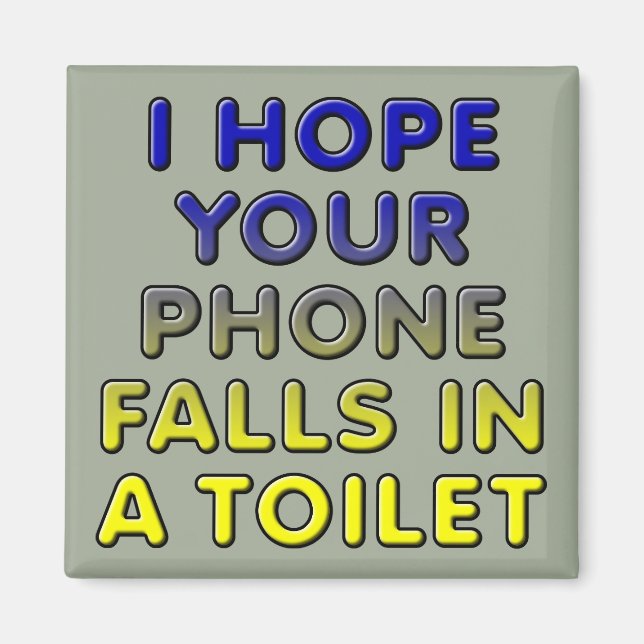 Mobil i Toilet Funny Fridge Magnet (Framsidan)