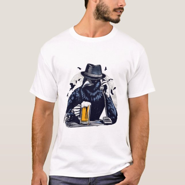 Mobil konsdesign för öl-kråka t shirt (Framsida)