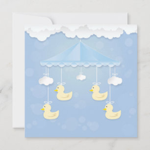 Mobil med duckling leksak och moln från baby