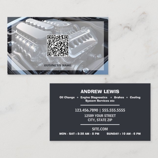 Mobil mekanisk Anpassningsbar QR Visitkort (Fram/baksida)