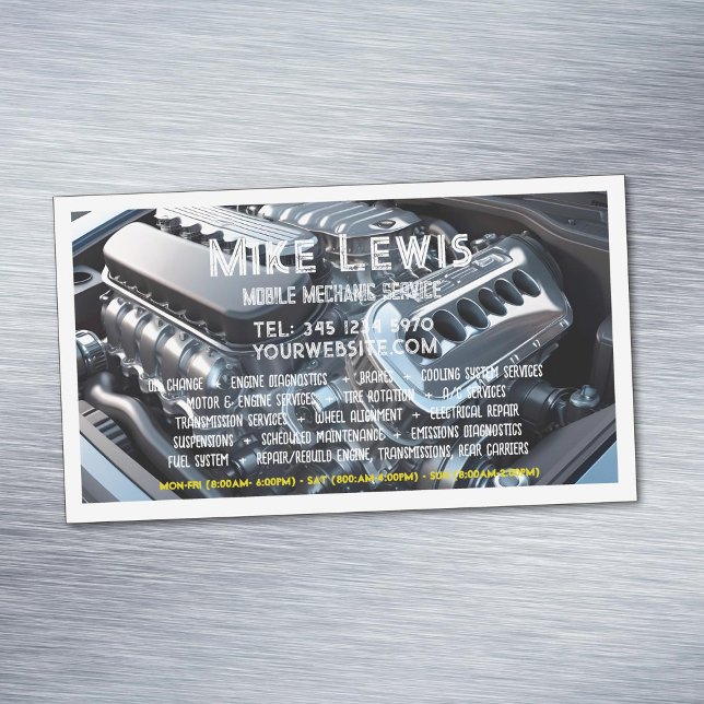 Mobil mekanisk magnetiska visitkort (Mobile Mechanic Business Card Magnets)