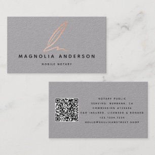 Mobil noary Grått Gold Foil Quill QR-kod Visitkort