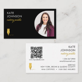 Mobil Notarius Publicus Foto QR-kod Guld Logotyp Visitkort