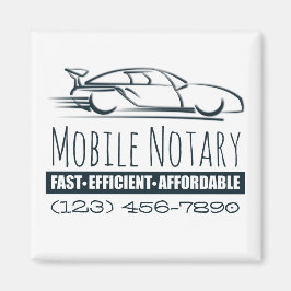 Mobil notarius publicus-snabbbil med Mobilt nummer Magnet