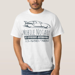 Mobil notarius publicus-snabbbil med Mobilt nummer Tee Shirt