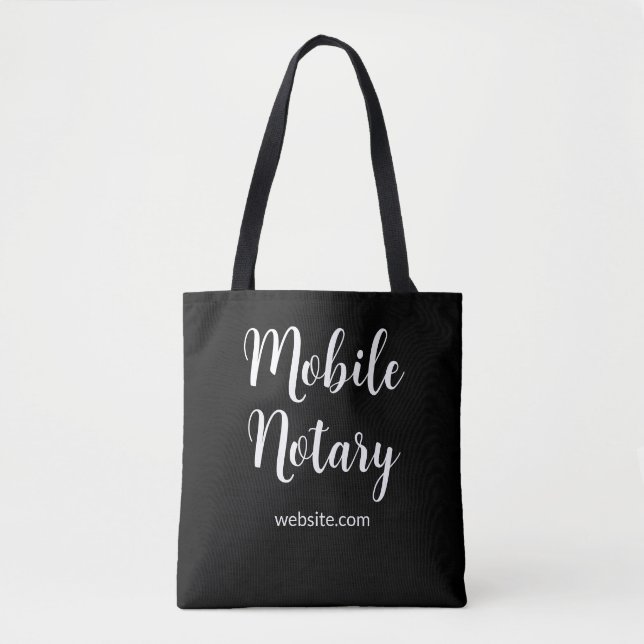 Mobil Notarius Publicus Webbplats Svart Tygkasse (Framsida)