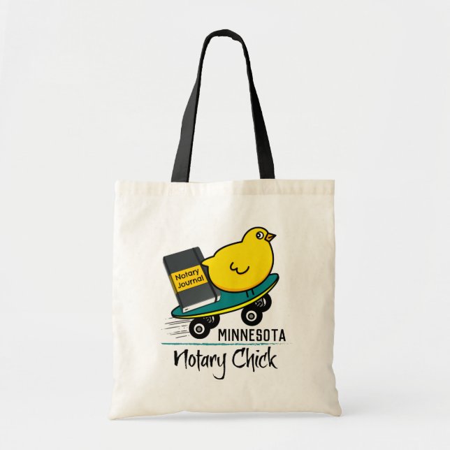 Mobil Notary Chick Riding Skateboard Minnesota Tygkasse (Framsidan)