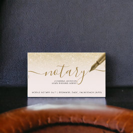 Mobil Notary-lån chic guld glitter typografi Visitkort