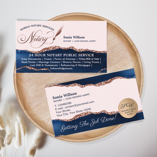 Mobil notary & Loan Signing Agent marinflygare Visitkort (Skapare uppladdad)