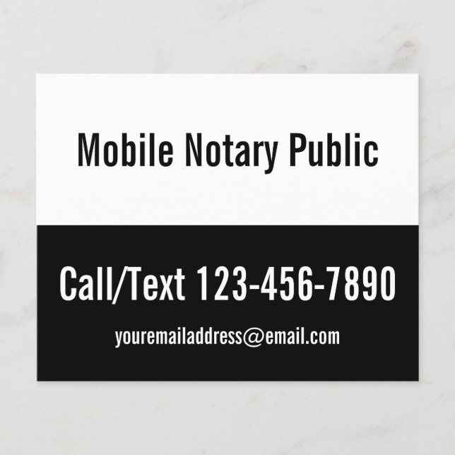 Mobil Notary Public Black and White-mall Flygblad (Framsidan)