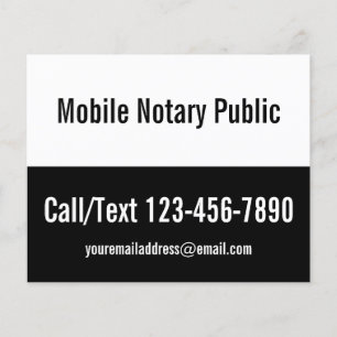 Mobil Notary Public Black and White-mall Flygblad