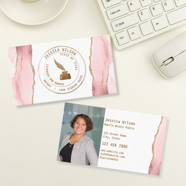 Mobil Notary Public Frimärke Logotyp Loan Signing  Visitkort (Skapare uppladdad)