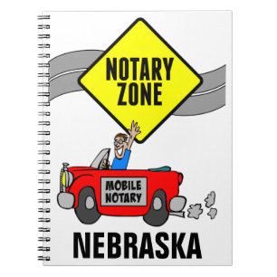 Mobil Notary Zon Red Sports Car Nebraska Anteckningsbok