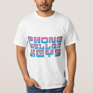 Mobil, plånbok, nycklar t shirt