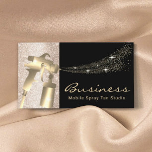 Mobil Spray Tan Black & Guld Airbrush Tanning Visitkort