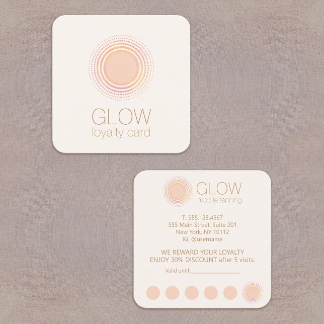 Mobil Spray Tan Loyalty Card 6 besök Fyrkantigt Visitkort (Skapare uppladdad)