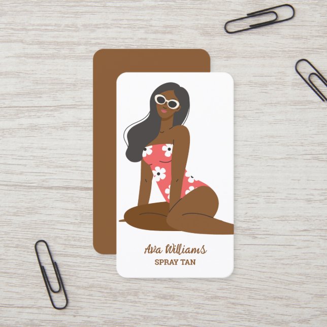 Mobil spray Tan Visitkort (Fram/Back In Situ)