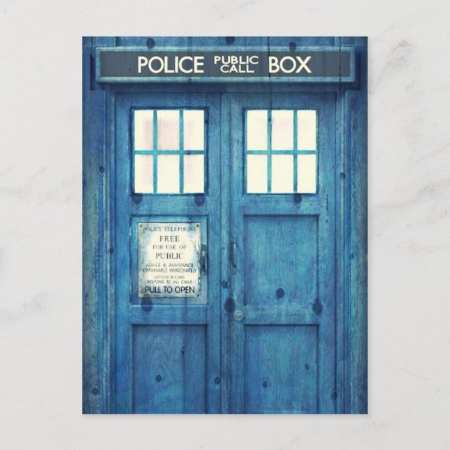 mobil telefonkiosk för Vintage polis Vykort (Framsida)