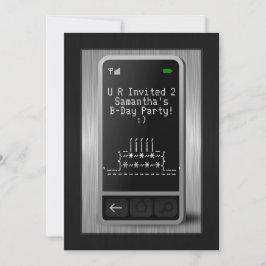 Mobil textraktionscell Tonåring Födelsedagsfest in Inbjudningar