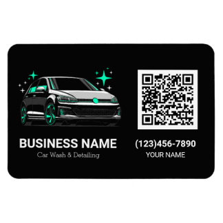 Mobil tvätt & detaljerad QR-kod Magnet