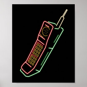 Mobil Vintage för mobiltelefoni gammal Poster