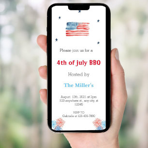 mobila inbjudningar till July BBQ party