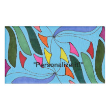 Mobila konst med bladformer i många färg