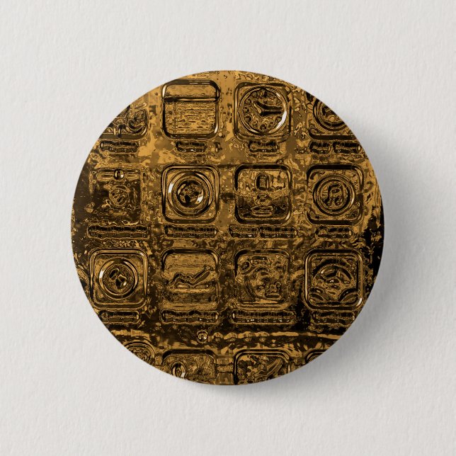 Mobila mobila ikoner i guld knapp (Framsida)