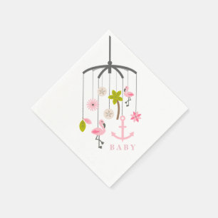Mobila moderna rosa baby showerservetter för pappersservett