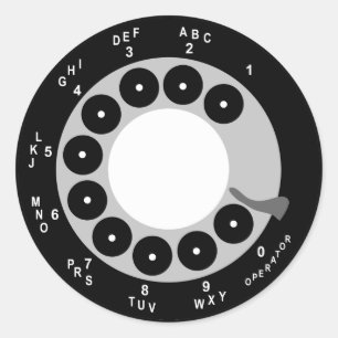 Mobila Retro-fästdon - svart/vitt Runt Klistermärke