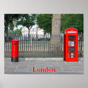 Mobila starkvån och brevlåda i London Poster