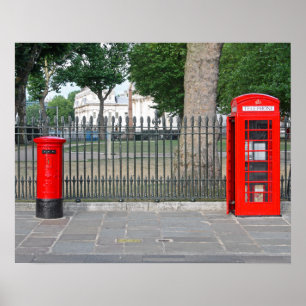 Mobila starkvån och brevlåda i London Poster