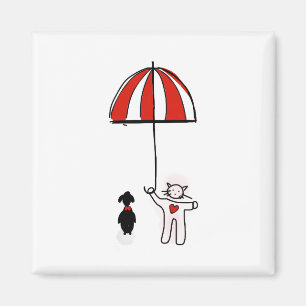 Mobila Tapet Cat Hund Umbrella Hund Magnet