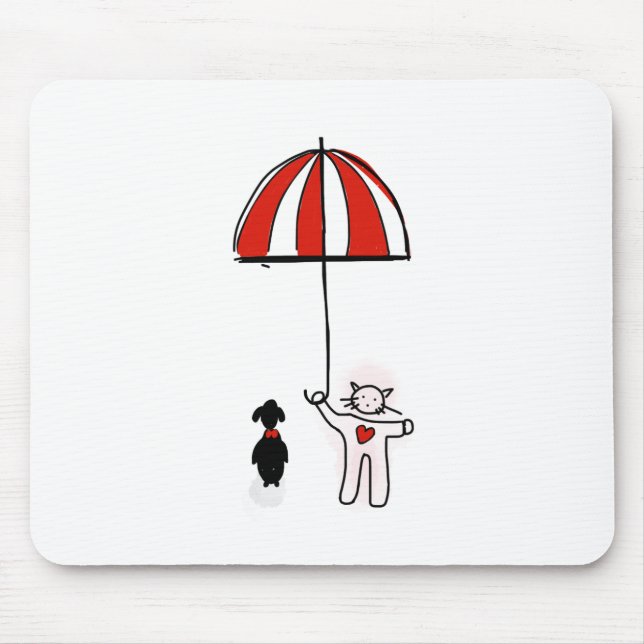 Mobila Tapet Cat Hund Umbrella Hund Musmatta (Framsidan)