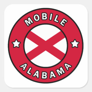 Mobile Alabama Fyrkantigt Klistermärke