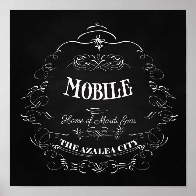 Mobile, Alabama - Hem för Mardi Gras Poster (Framsidan)