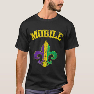 Mobile Alabama Mardi Gras Fleur De Lis Symbol T Shirt