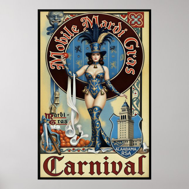 Mobile, Alabama Mardi Gras Poster (Framsidan)