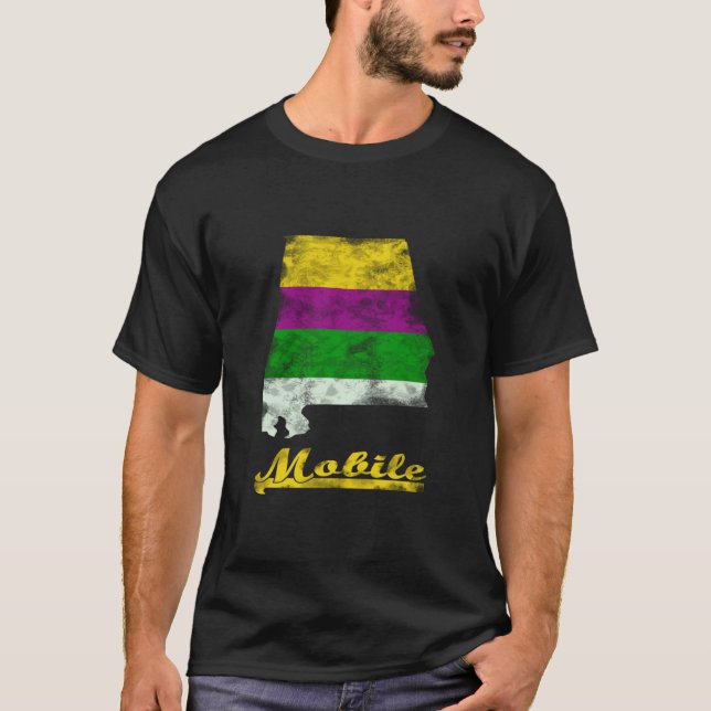 Mobile Alabama Mardi Gras Tjock Tisdag Festive Cel T Shirt (Framsida)