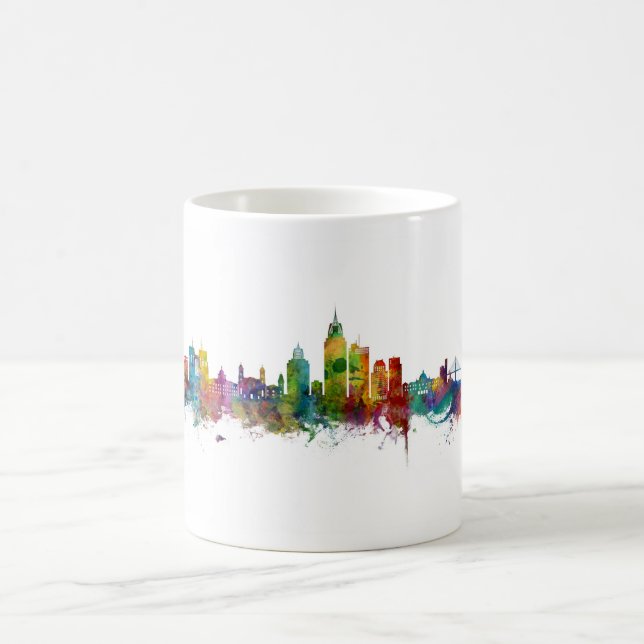 Mobile Alabama Skyline Kaffemugg (Center)